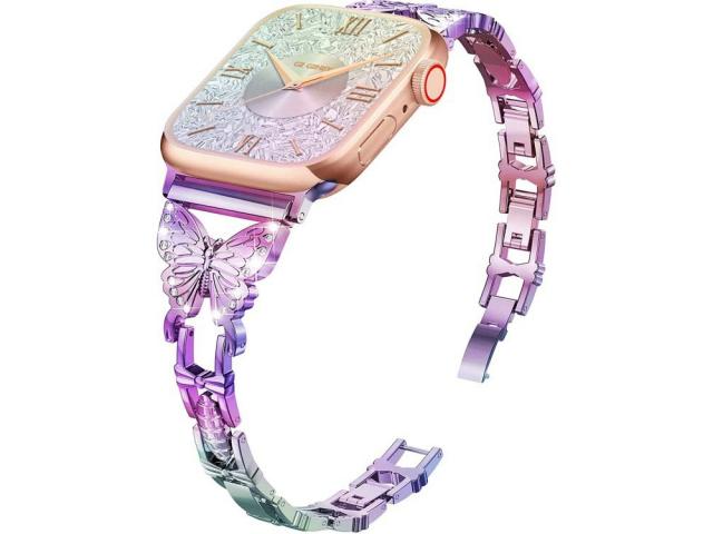Bracelet en acier inoxydable Butterfly pour Apple Watch 38/40/41mm - Violet