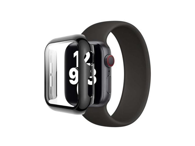 Coque de protection intégrale avec verre trempé pour Apple Watch 38mm - Noire