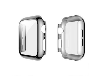 Coque de protection intégrale avec verre trempé pour Apple Watch 38mm - Argent