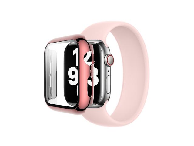 Coque de protection intégrale avec verre trempé pour Apple Watch 41mm - Rose
