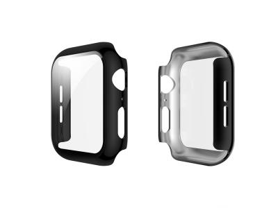 Coque de protection intégrale avec verre trempé pour Apple Watch 44mm - Noire