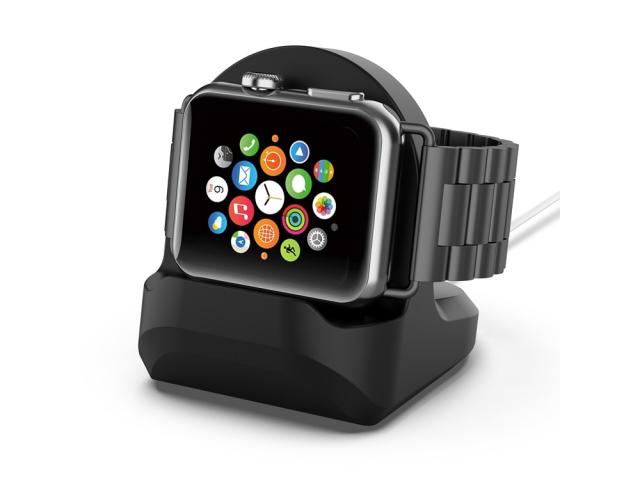 Socle de chargement silicone pour Apple Watch - Noir
