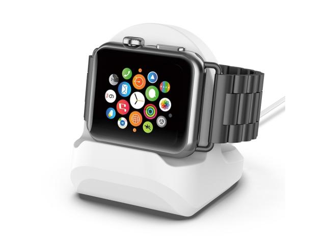 Socle de chargement silicone pour Apple Watch - Blanc