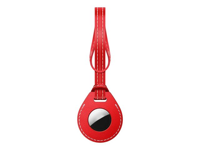 Porte-clés en cuir pour Apple AirTag - Rouge