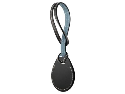 Porte-clés en cuir pour Apple AirTag - Noir