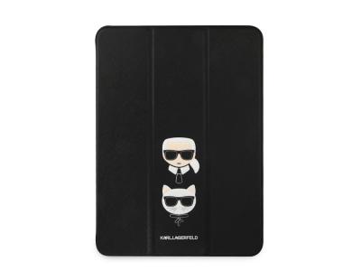 Etui Karl Lagerfeld Saffiano Folio Karl & Choupette pour iPad Pro 11 pouces 2020/2021 - Noir