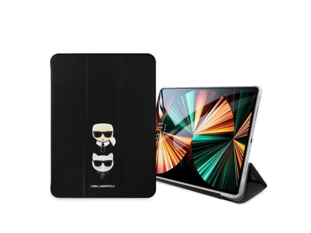 Etui Karl Lagerfeld Saffiano Folio Karl & Choupette pour iPad Pro 12,9 pouces 2020/2021 - Noir