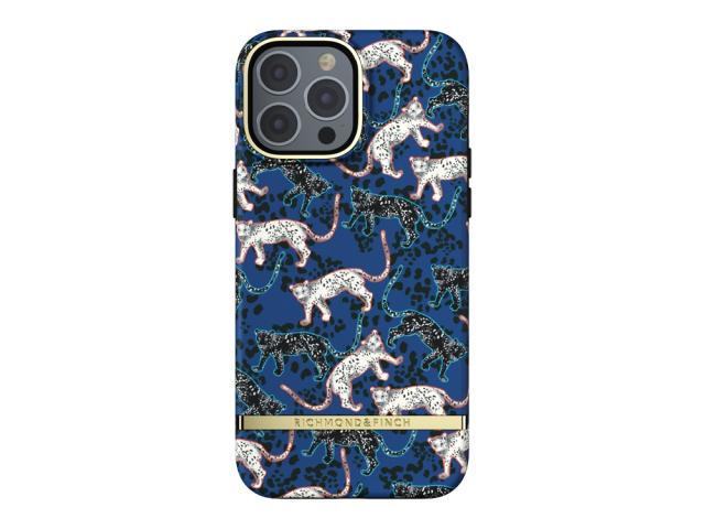 Coque Richmond&Finch Blue Leopard pour iPhone 13 Pro Max