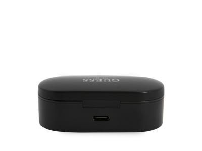 Ecouteurs Bluetooth 5.0 Guess 4G tactile avec étui de chargement - Noir