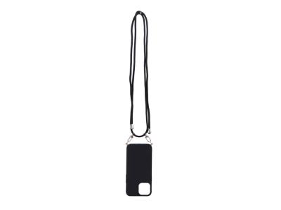 Coque avec cordon nylon et chaine pour iPhone 13 Pro Max - Noire