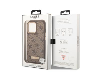 Coque Guess PU Magsafe 4G Metal Plate pour iPhone 13 Pro - Marron