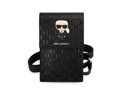 Sacoche bandoulière Karl Lagerfeld - Modèle Monogram Ikonik - Noire