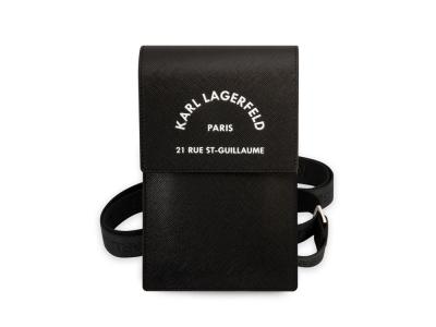 Sacoche bandoulière Karl Lagerfeld - Modèle Saffiano Rue St-Guillaume - Noire