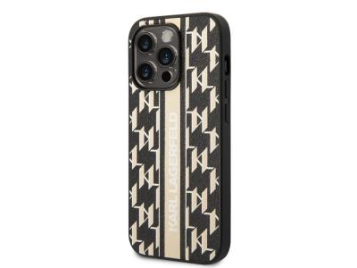 Coque Karl Lagerfeld PU Monogram Stripe pour iPhone 14 Pro - Crème