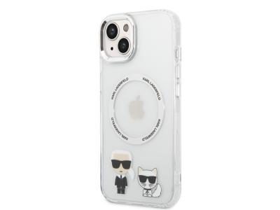 Coque Karl Lagerfeld TPU Magsafe Ring Karl & Choupette pour iPhone 14 - Transparente