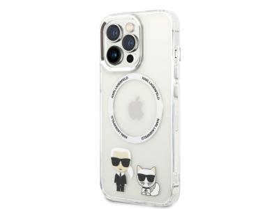 Coque Karl Lagerfeld TPU Magsafe Ring Karl & Choupette pour iPhone 14 Pro - Transparente