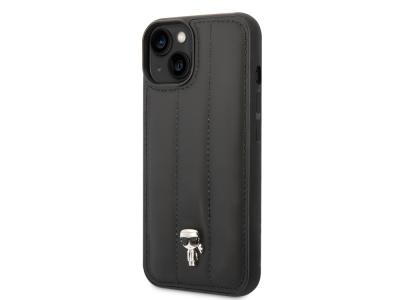 Coque Karl Lagerfeld PU Puffy Ikonik Pins pour iPhone 14 - Noire