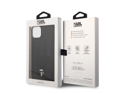 Coque Karl Lagerfeld PU Puffy Ikonik Pins pour iPhone 14 Plus - Noire