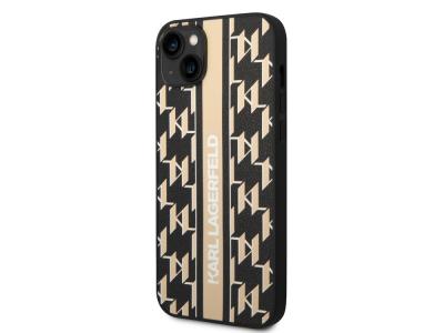 Coque Karl Lagerfeld PU Monogram Stripe pour iPhone 14 Plus - Crème