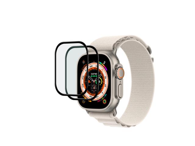 Lot de 2 protections en verre trempé incurvé pour Apple Watch Ultra 49mm