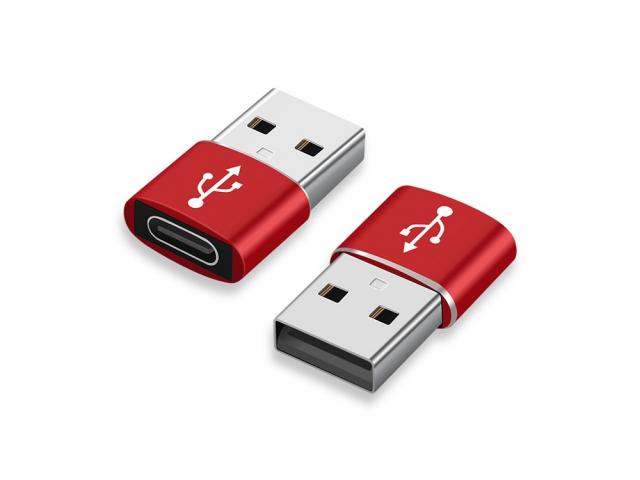 Lot de 3 adaptateurs USB Type-C vers USB - Rouge