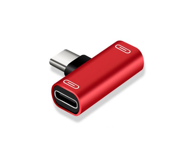 Adaptateur splitter double USB Type-C vers USB Type-C - Rouge