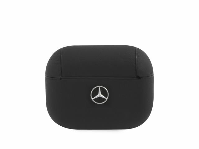 Protection Mercedes en cuir véritable pour Airpods Pro - Noire