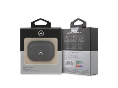 Protection Mercedes en cuir véritable pour Airpods Pro - Noire