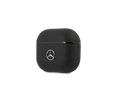 Protection Mercedes en cuir véritable pour Airpods 3 - Noire