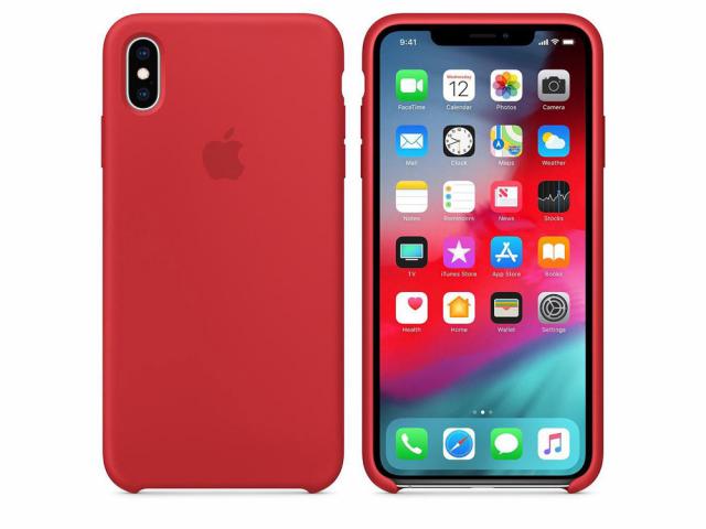 Coque en silicone avec Apple Official pour iPhone XS Max - Rouge