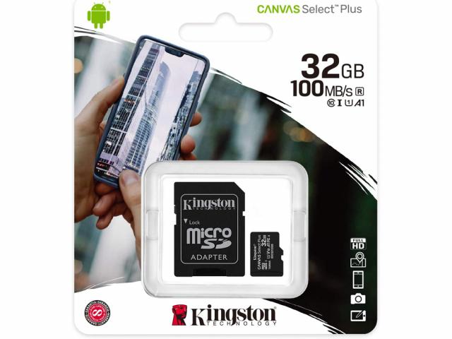 Kingston MicroSDHC 32GB +Adapter Canvas Select Plus SDCS2/32GB