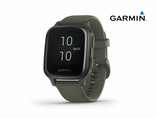 Montre GARMIN Venu® Sq Music Edition Gray avec bracelet kaki - Reconditionné Officiel