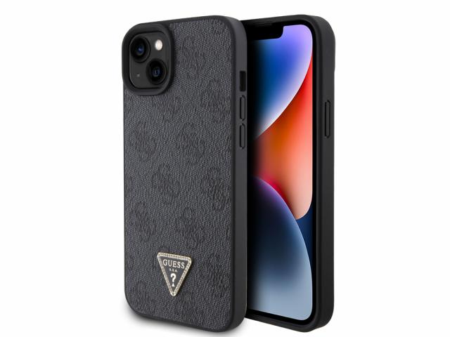 Coque Guess Triangle Strass 4G pour iPhone 15 - Noire