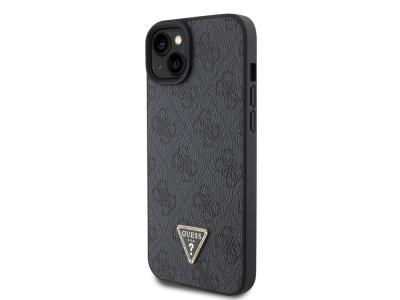 Coque Guess Triangle Strass 4G pour iPhone 15 - Noire