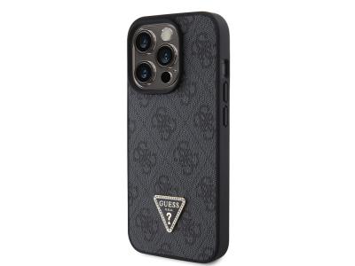 Coque Guess Triangle Strass 4G pour iPhone 15 Pro - Noire