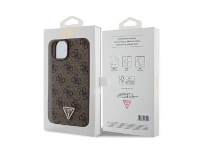 Coque Guess Triangle Strass 4G pour iPhone 15 Plus - Marron