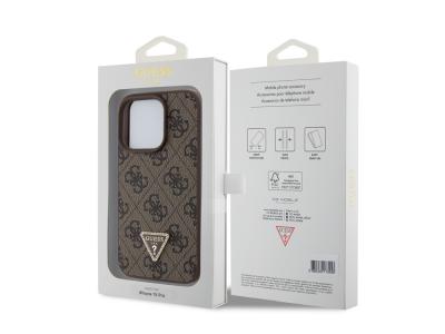 Coque Guess Triangle Strass 4G pour iPhone 15 Pro - Marron