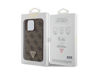 Coque Guess Triangle Strass 4G pour iPhone 15 Pro Max - Marron