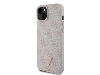 Coque Guess Triangle Strass 4G pour iPhone 15 Plus - Rose