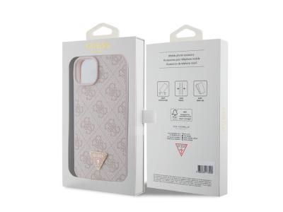 Coque Guess Triangle Strass 4G pour iPhone 15 Plus - Rose