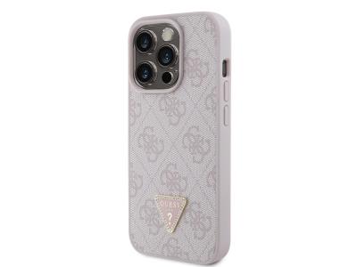 Coque Guess Triangle Strass 4G pour iPhone 15 Pro - Rose