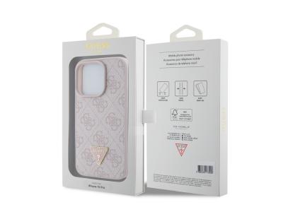 Coque Guess Triangle Strass 4G pour iPhone 15 Pro - Rose