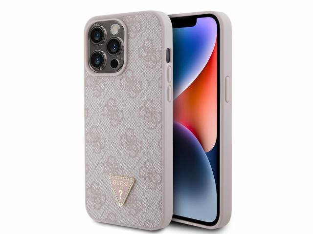 Coque Guess Triangle Strass 4G pour iPhone 15 Pro Max - Rose