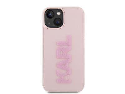 Coque Karl Lagerfeld 3D Rubber Karl Glitter pour iPhone 15 Plus - Rose