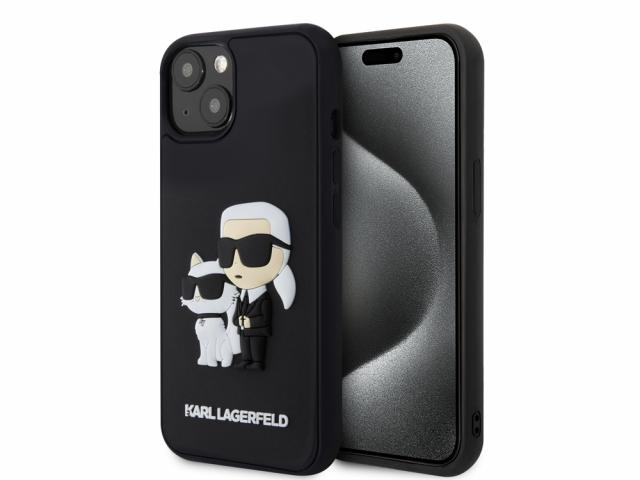 Coque Karl Lagerfeld 3D Rubber Karl et Choupette pour iPhone 15