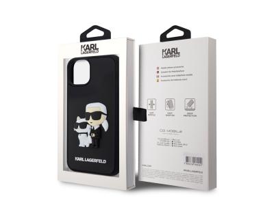 Coque Karl Lagerfeld 3D Rubber Karl et Choupette pour iPhone 15 Plus