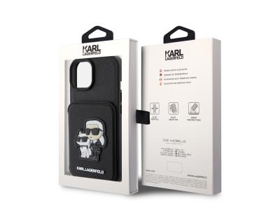 Coque Karl Lagerfeld Saffiano avec porte-cartes pour iPhone 15