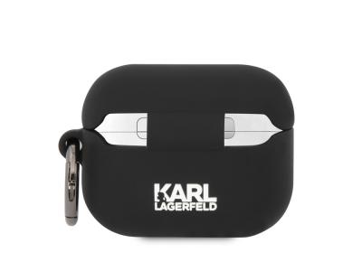 Protection en silicone Karl Lagerfeld NFT avec anneau pour Airpods Pro - Noire