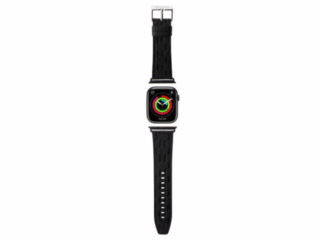 Bracelet Karl Lagerfeld PU Monogram pour Apple Watch 42/44/45mm - Noir