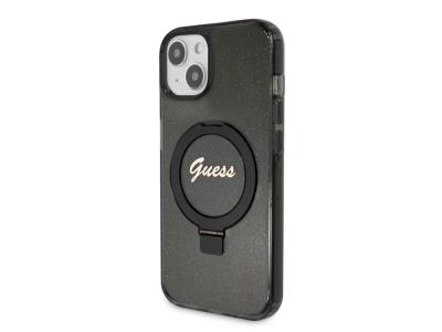Coque Guess TPU Ring Stand Magsafe pour iPhone 15 Plus - Noire